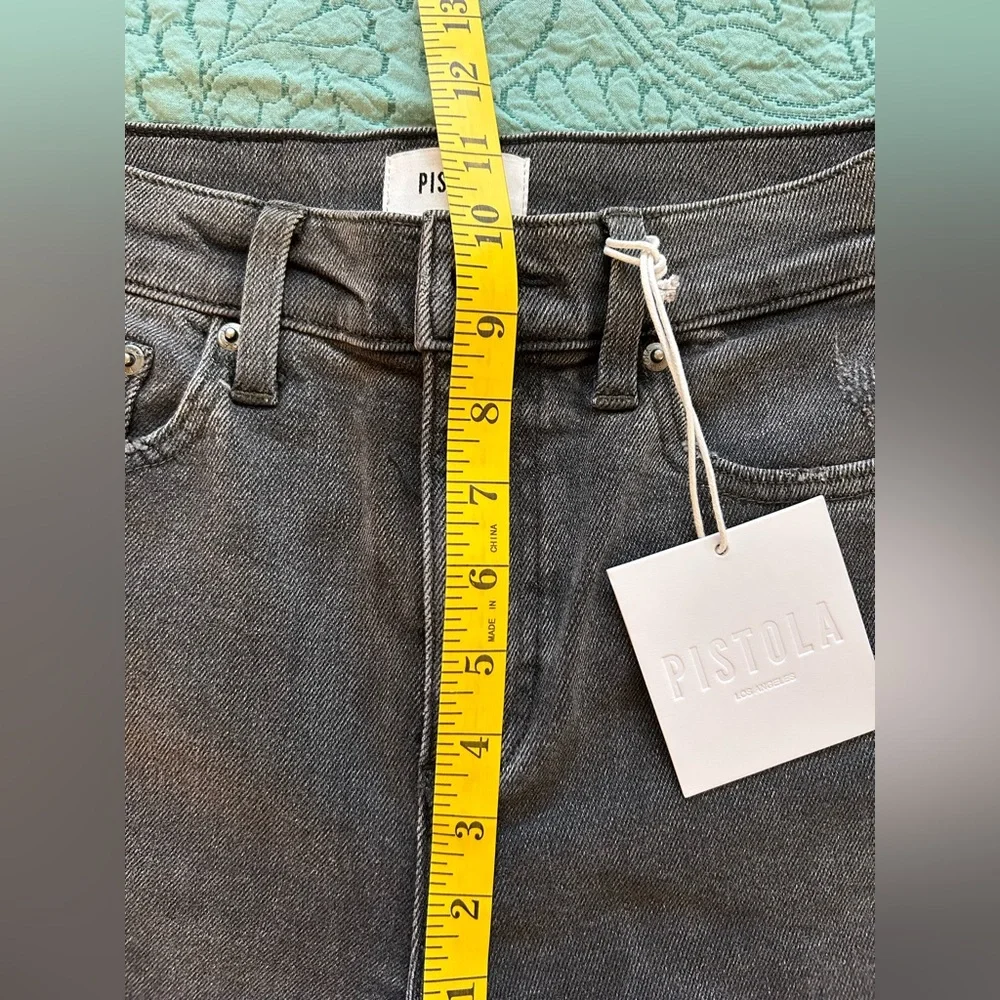 Pistola Mid Rise Gray/Black Jeans A-line Slim - Picture 9 of 12